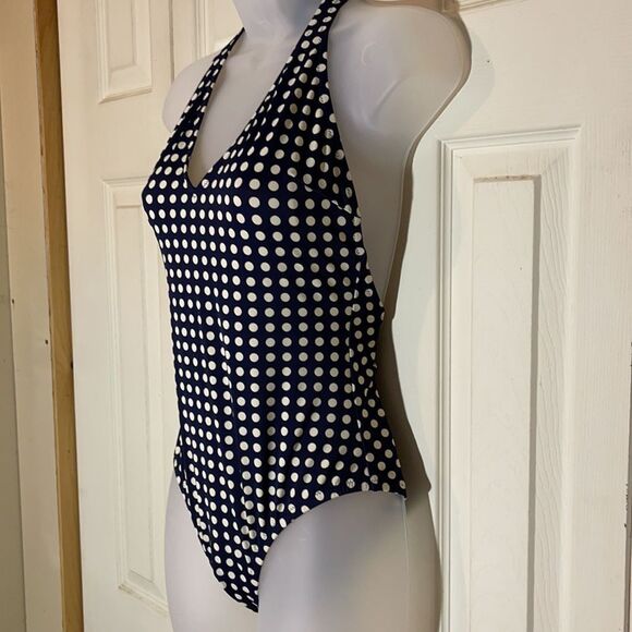 J. Crew Navy Blue & White Polka Dot Swimsuit 6 - Picture 6 of 13